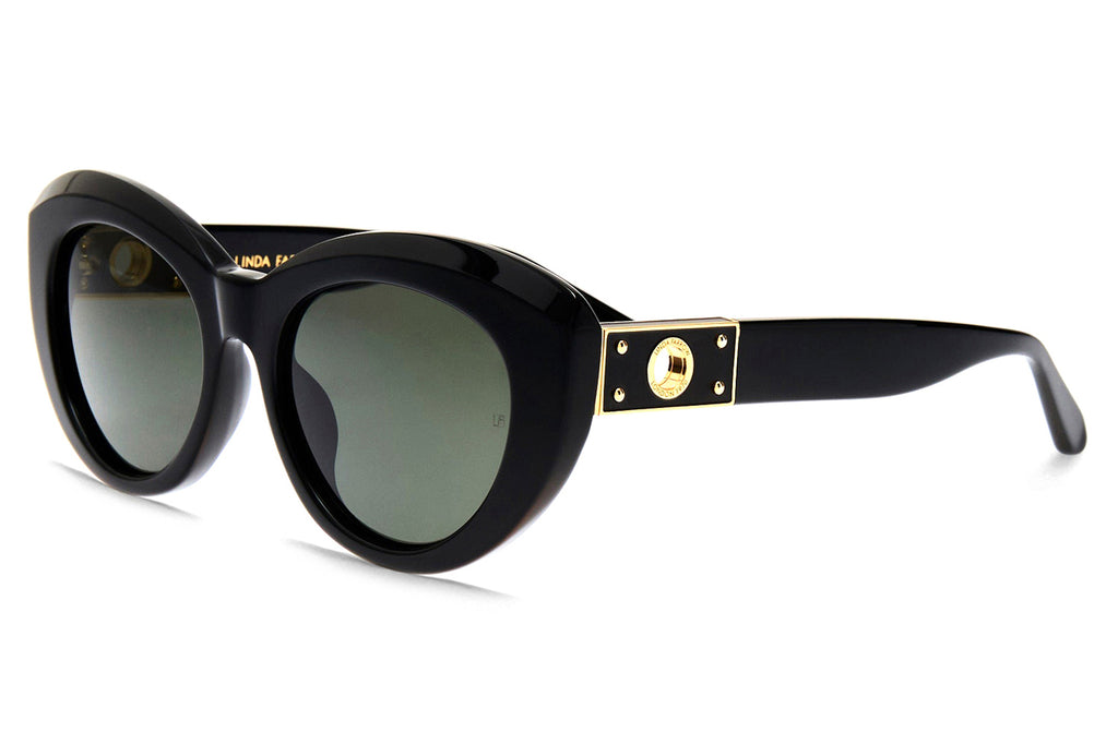 Linda Farrow - Anna Sunglasses Black/Yellow Gold (C1)
