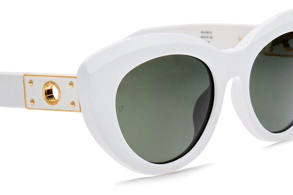 Linda Farrow - Anna Sunglasses White/Yellow Gold (C2)