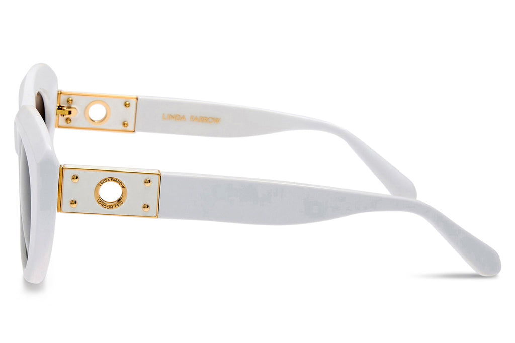Linda Farrow - Anna Sunglasses White/Yellow Gold (C2)
