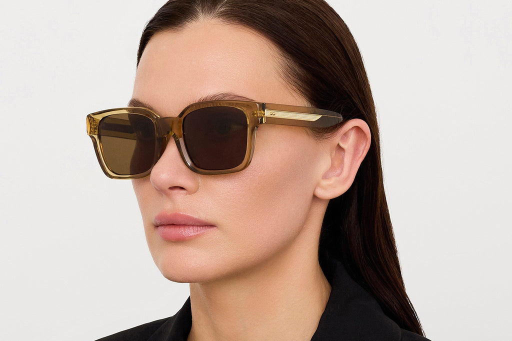 Linda Farrow - Nathan Sunglasses Khaki/Light Gold (C3)