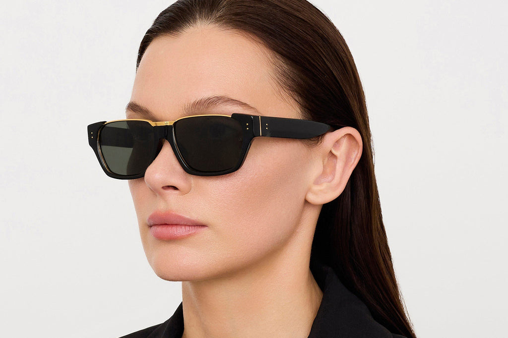 Linda Farrow - Marcel Sunglasses Black/Yellow Gold (C1)