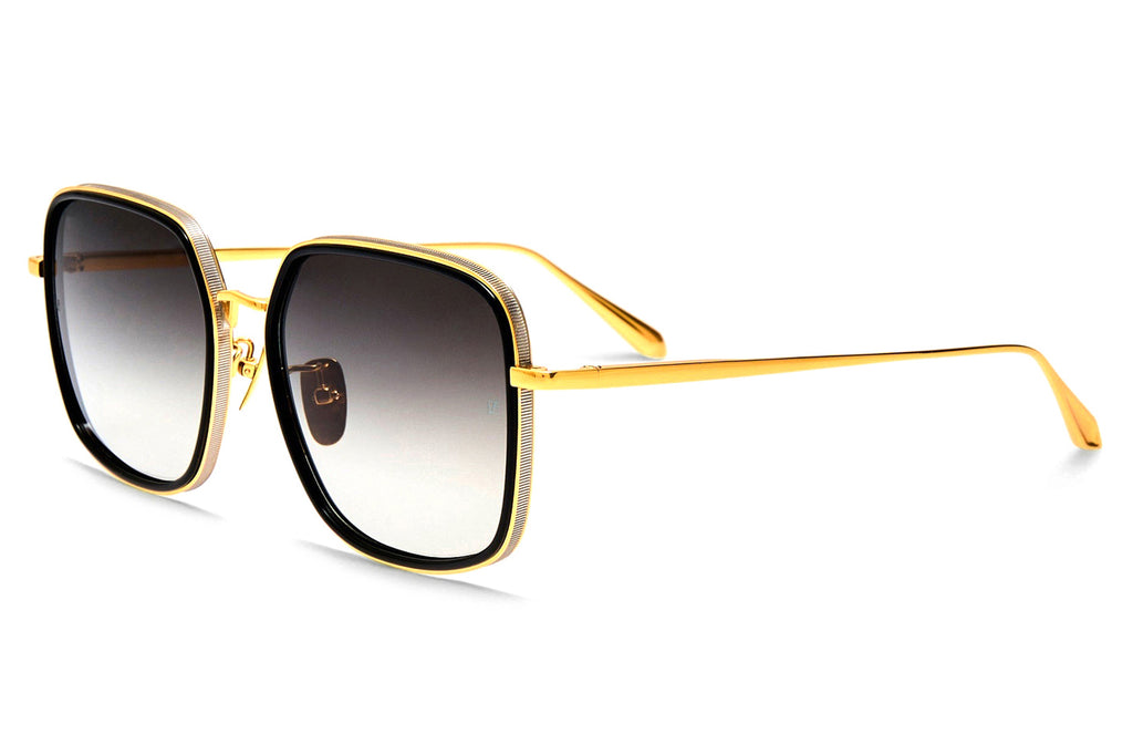 Linda Farrow - Alicia Sunglasses Black/Yellow Gold (C4)