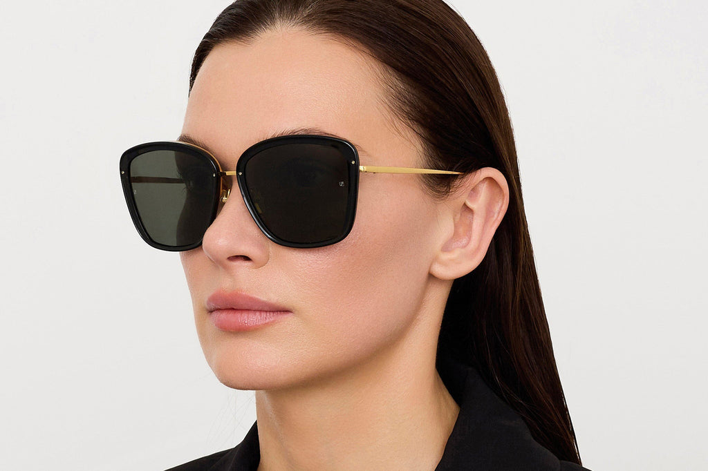 Linda Farrow - Anais Sunglasses Black/Yellow Gold (C1)