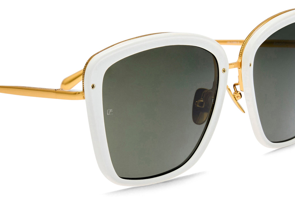 Linda Farrow - Anais Sunglasses White/Yellow Gold (C2)