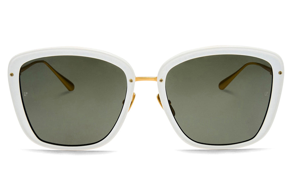 Linda Farrow - Anais Sunglasses White/Yellow Gold (C2)