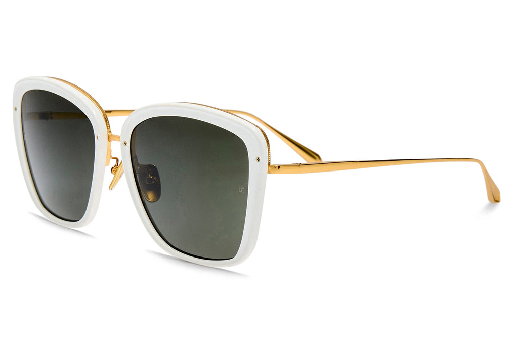 Linda Farrow - Anais Sunglasses White/Yellow Gold (C2)