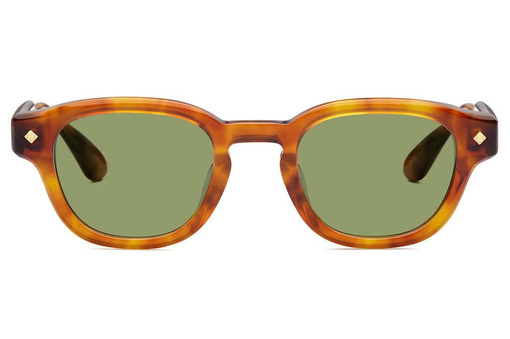 Lunetterie Générale - Apéro Au Soleil Sunglasses Havana & 24k Gold with Solid Green G15 Lenses