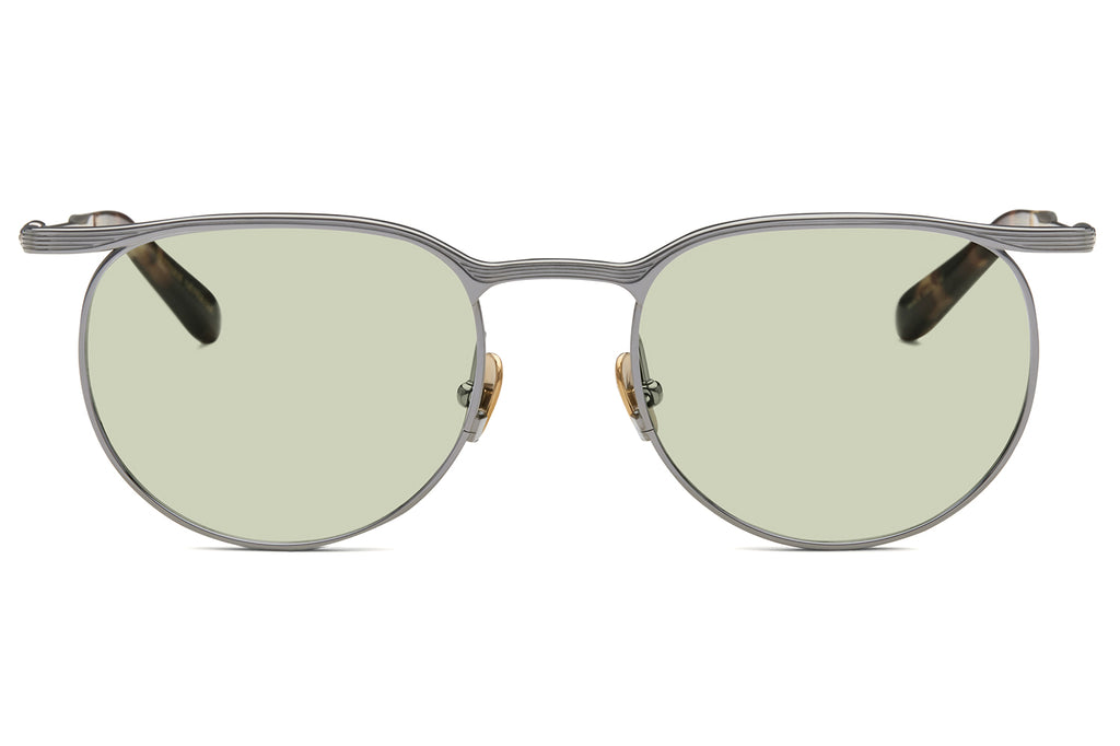 Lunetterie Générale -Doux Déjà Vu Sunglasses Gun Metal & 14k Gold with Solid Green G13 Lenses