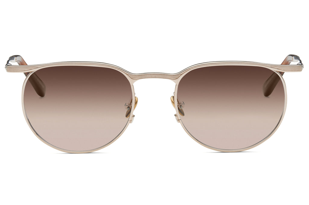 Lunetterie Générale -Doux Déjà Vu Sunglasses White Gold & Palladium with Gradient Brown Lenses