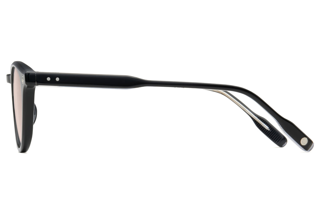 Lunetterie Générale - Dolce Vita Sunglasses Black & Palladium with Solid Amber Lenses