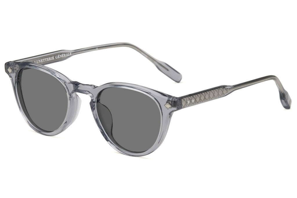 Lunetterie Générale - Dolce Vita Sunglasses Grey Crystal & Palladium with Solid Grey Lenses