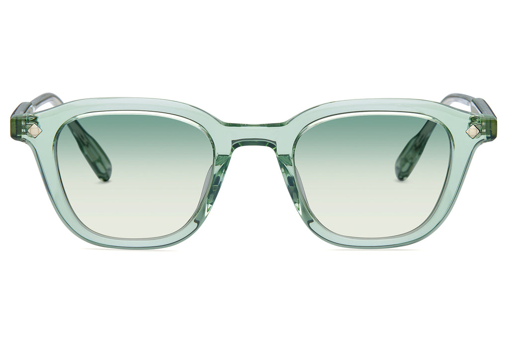 Lunetterie Générale - Enigma Sunglasses Emerald Crystal & Palladium with Gradient Blue Green Lenses