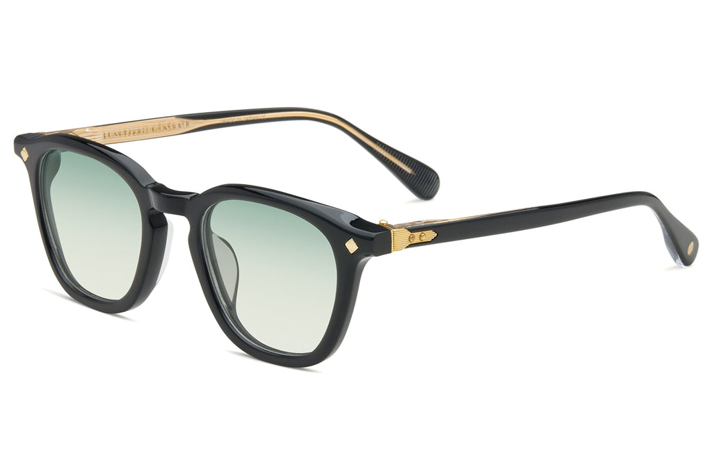 Lunetterie Générale - Maestro Sunglasses Black & 24k Gold with Gradient Blue Green Lenses