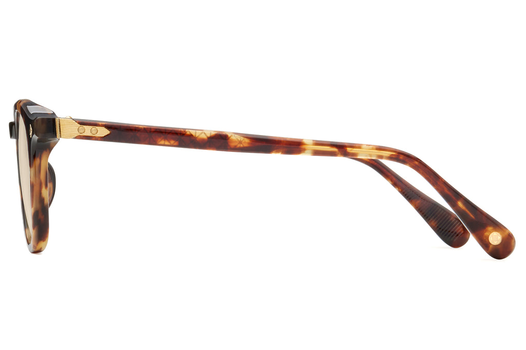 Lunetterie Générale - Maestro Sunglasses Medium Tortoise & 18k Gold with Solid Bronze Lenses