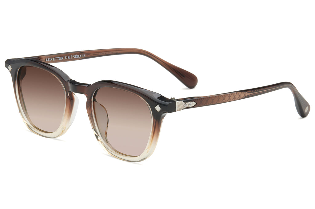 Lunetterie Générale - Maestro Sunglasses Gradient Brown Crystal & Palladium with Gradient Brown Lens