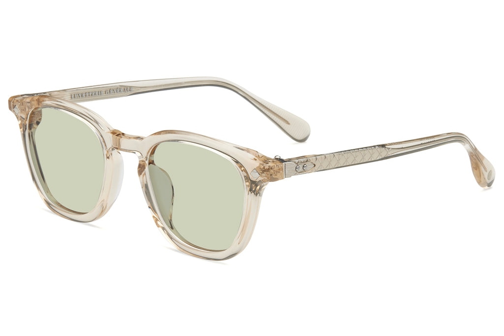 Lunetterie Générale - Maestro Sunglasses Smoke Crystal & Palladium with Solid Green G13 Lenses