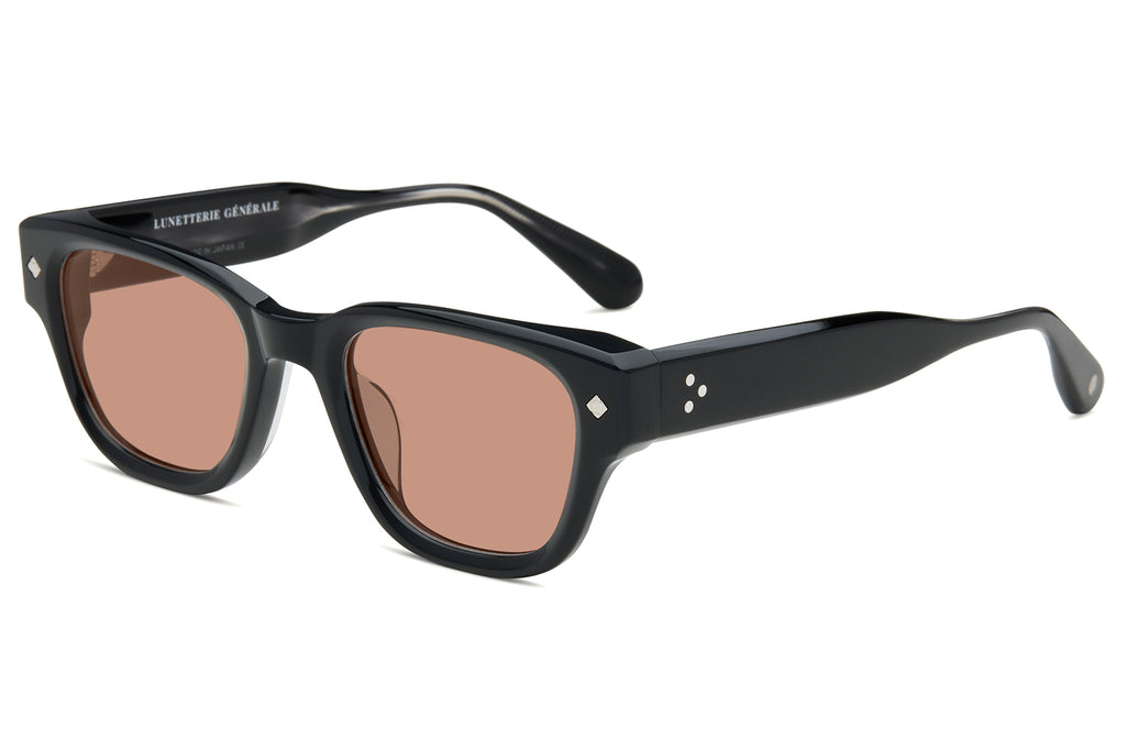 Lunetterie Générale - Minuit Moins Une Sunglasses Black and Smoke & Palladium with Solid Brown