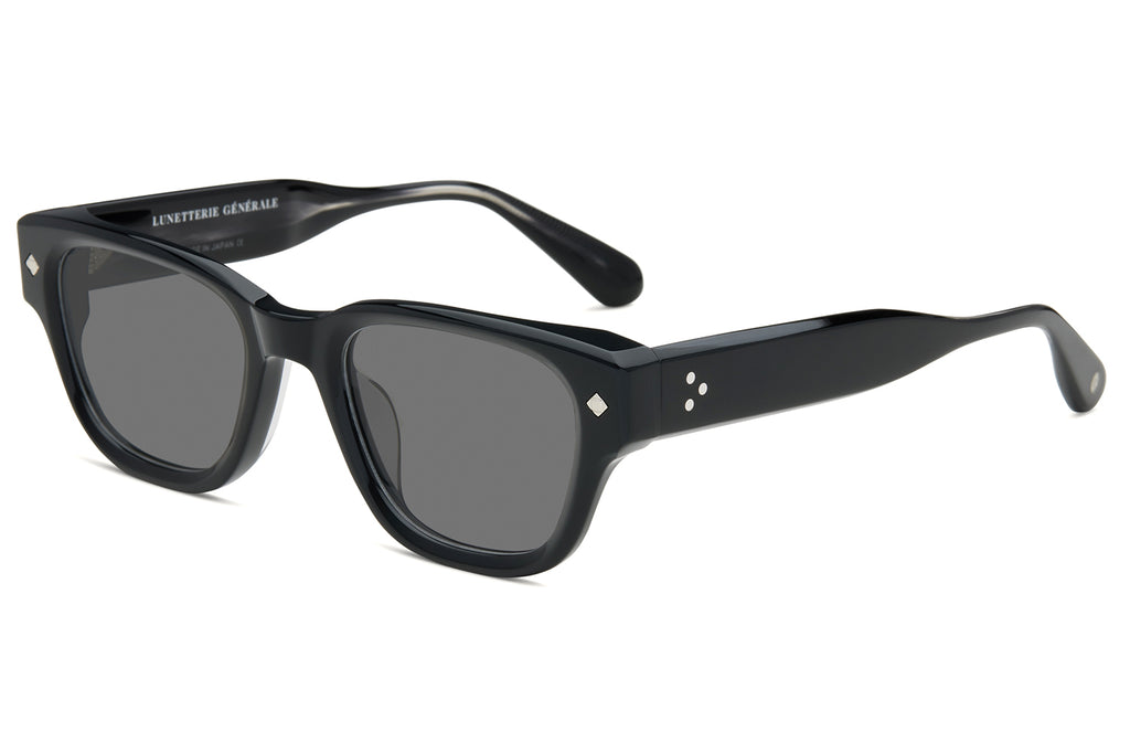 Lunetterie Générale - Minuit Moins Une Sunglasses Black and Smoke & Palladium with Solid Grey Lenses