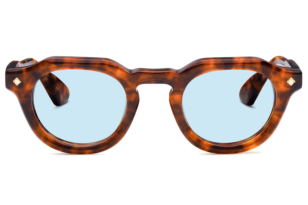 Lunetterie Générale - Hello Roméo Sunglasses Vintage Tortoise & 24k Gold with Solid Blue Lenses