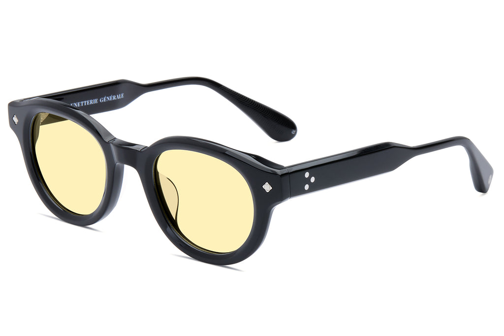 Lunetterie Générale - The Gift Of Mortality Sunglasses Black & Palladium with Solid Yellow Lenses