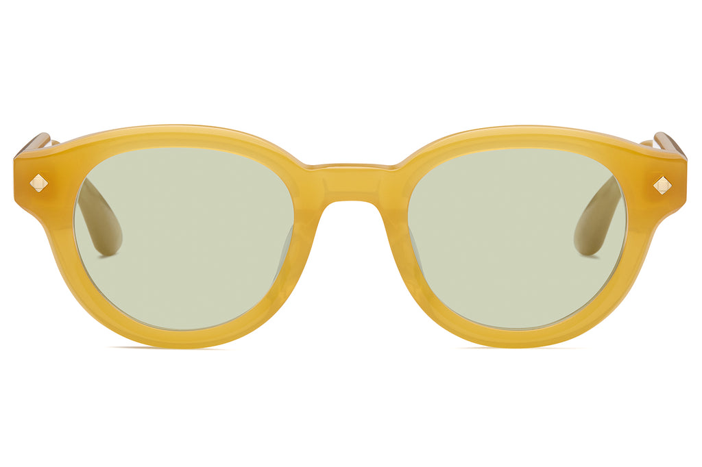 Lunetterie Générale - The Gift Of Mortality Sunglasses Honey Crystal & 18k Gold with Solid Green G13