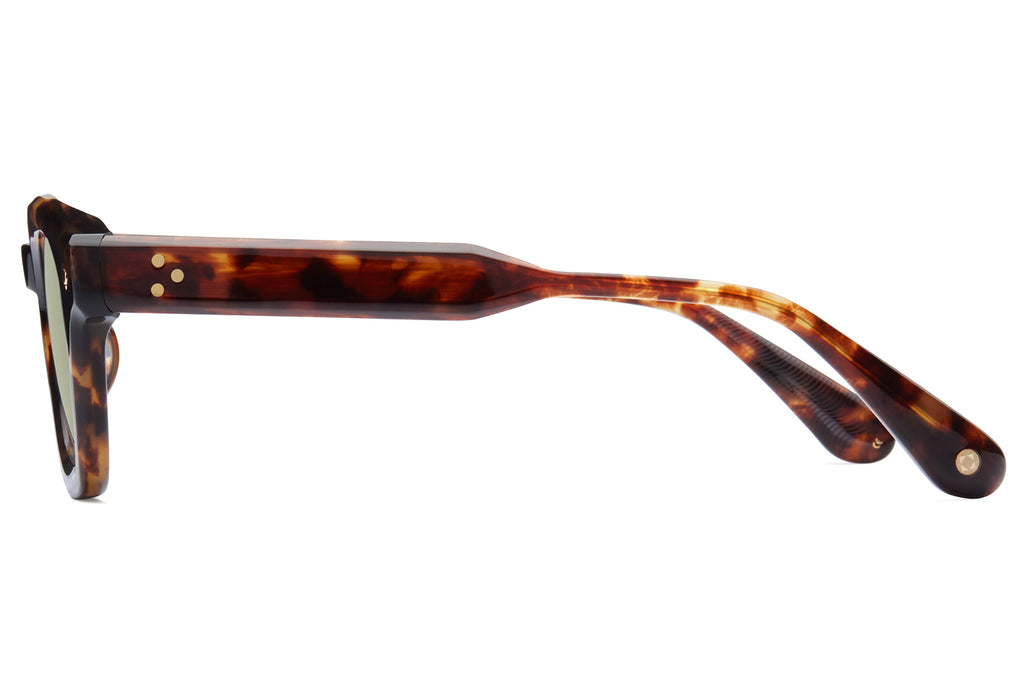 Lunetterie Générale - The Last Idyll Sunglasses Medium Tortoise & 24k Gold with Solid Green G15 Lens