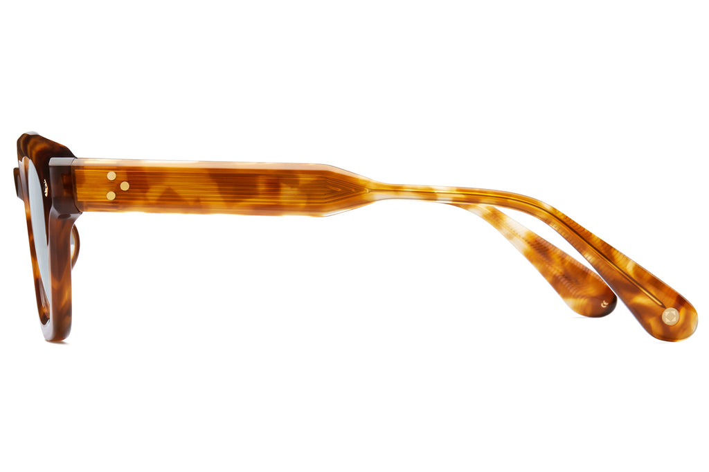 Lunetterie Générale - The Last Idyll Sunglasses Light Tortoise & 24k Gold with Solid Blue Lenses