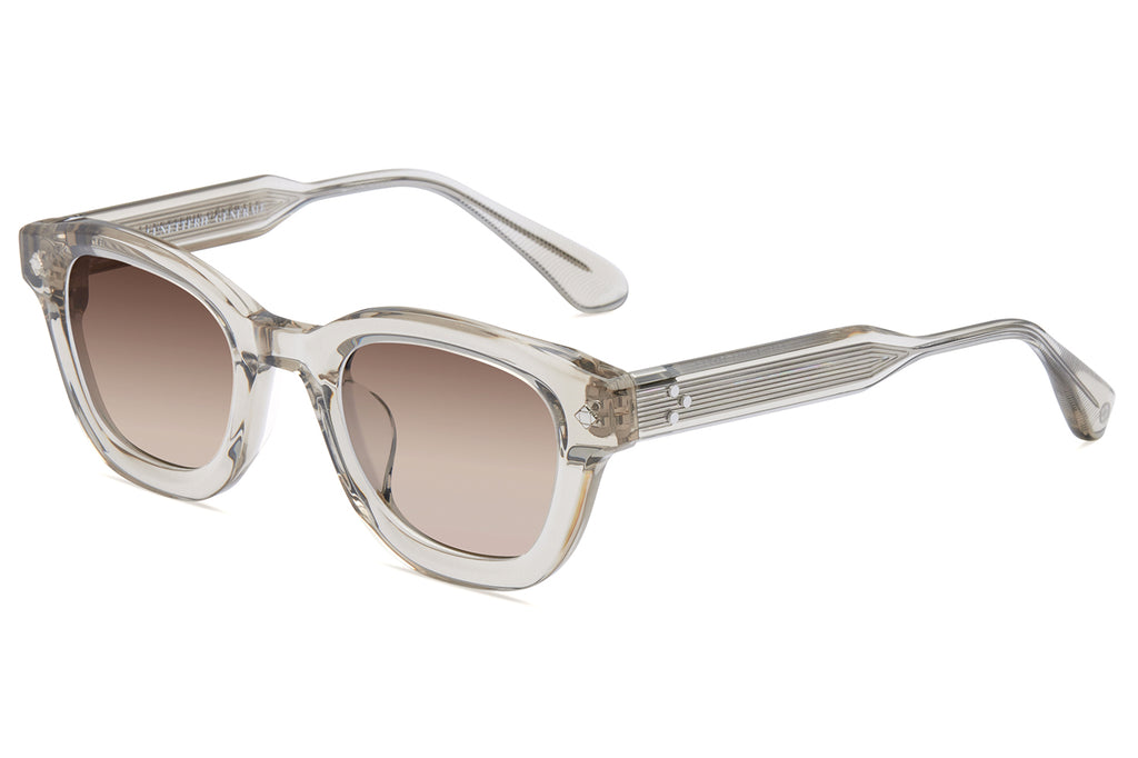 Lunetterie Générale - The Last Idyll Sunglasses Beige Crystal & Palladium with Gradient Brown Lenses