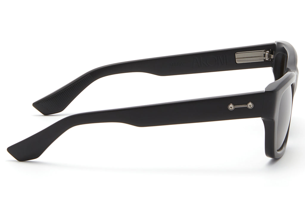 Akoni - Libra Sunglasses Matte Black with Dark Grey to Dark Olive Lenses