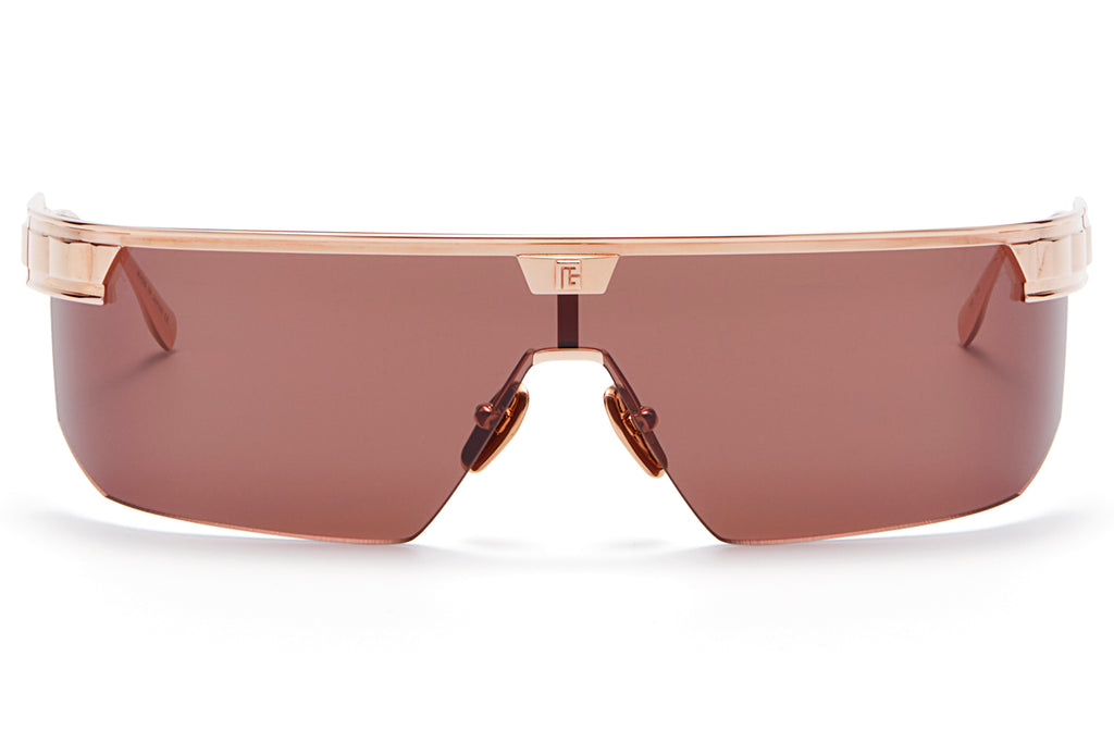 Balmain® Eyewear - Major Sunglasses Rose Gold with Dark Brown - Black Flash Mirror Lenses