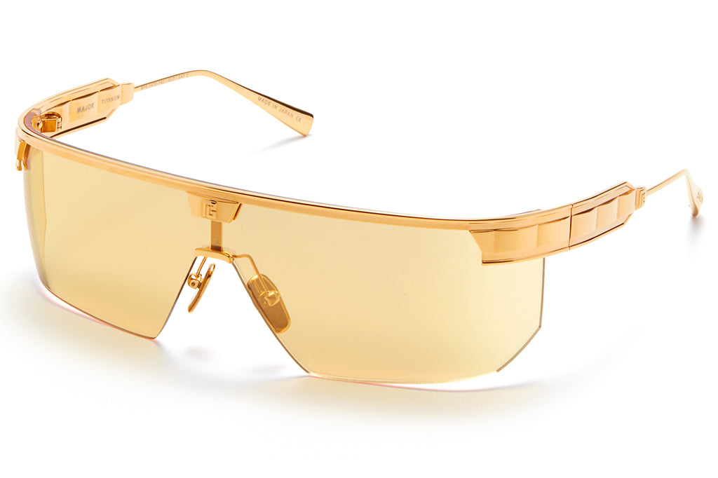 Balmain® Eyewear - Major Sunglasses Yellow Gold with Amber – Gold Flash Mirror Lenses