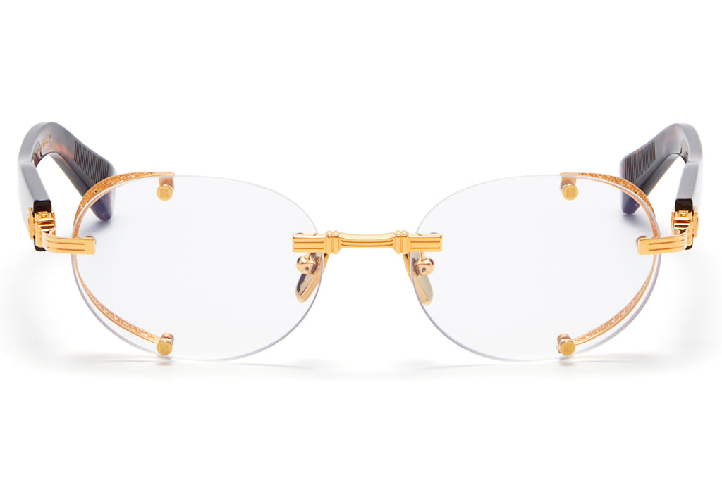 Balmain® Eyewear - Monsieur Eyeglasses Yellow Gold & Medium Brown Swirl