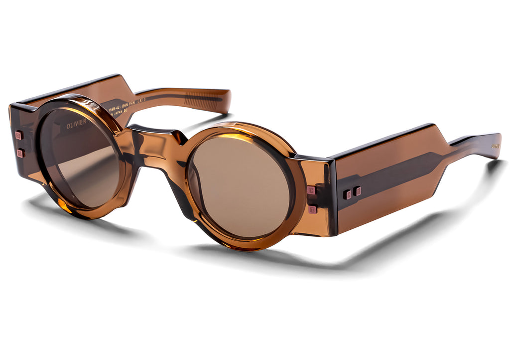 Balmain® Eyewear - Olivier Sunglasses Crystal Brown & Brown with Dark Brown Lenses