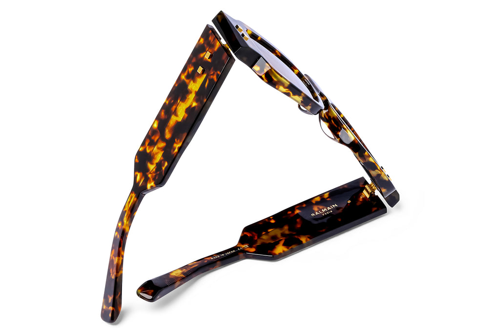 Balmain® Eyewear - Olivier III Sunglasses Spotted Havana & 18k Gold with Brown Lenses