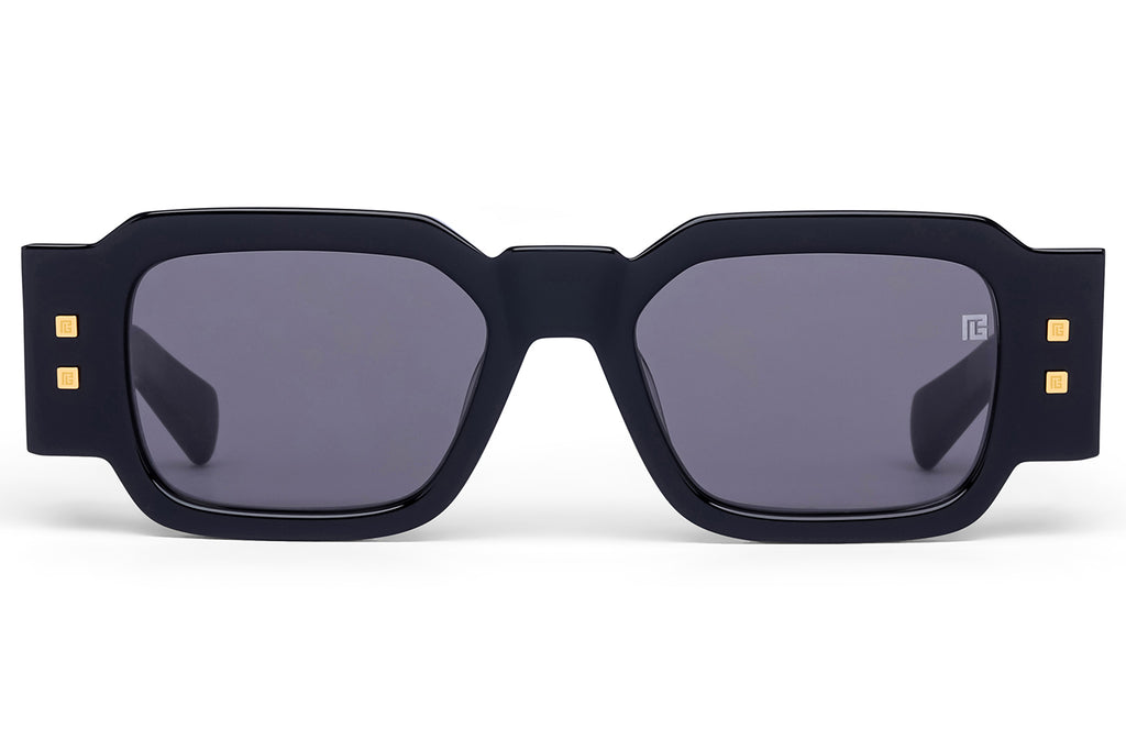 Balmain® Eyewear - Olivier III Sunglasses Black & 18k Gold with Dark Grey Lenses