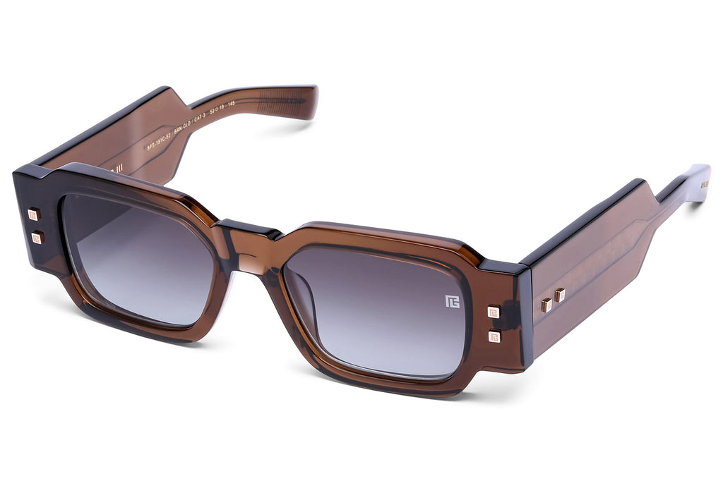 Balmain® Eyewear - Olivier III Sunglasses Crystal Brown & 12k Gold with Grey Gradient Lenses