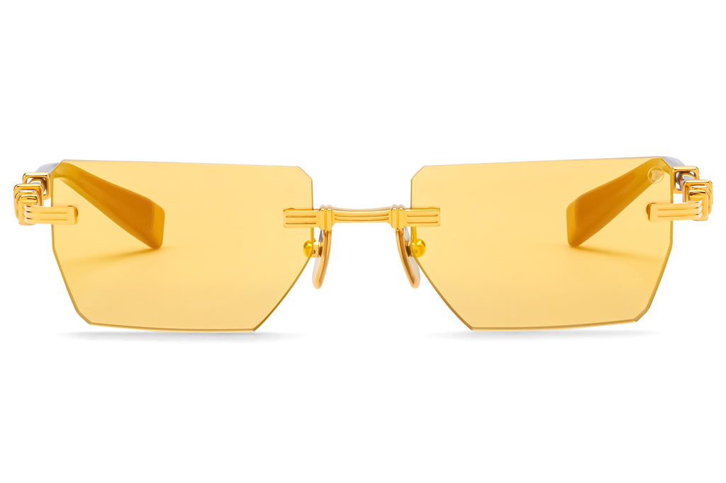 Balmain® Eyewear - Pierre Sunglasses Gold & Crystal Brown with Amber Lenses