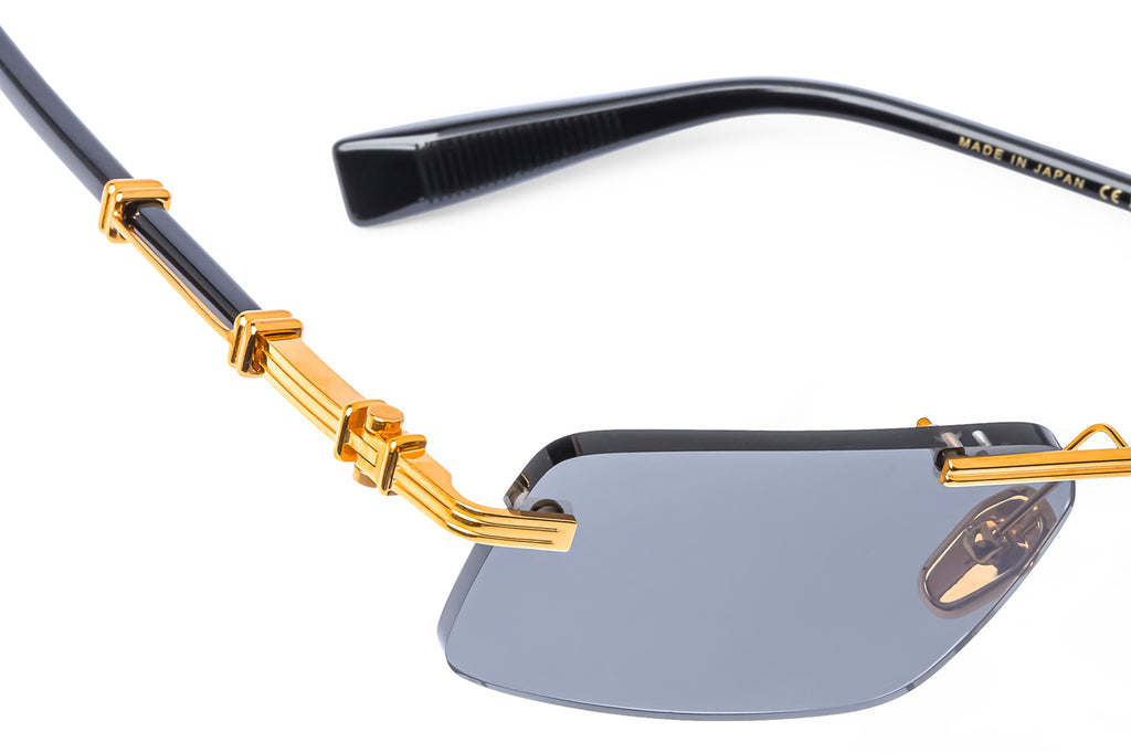 Balmain® Eyewear - Pierre II Sunglasses 18k Gold & Black with Dark Grey Lenses