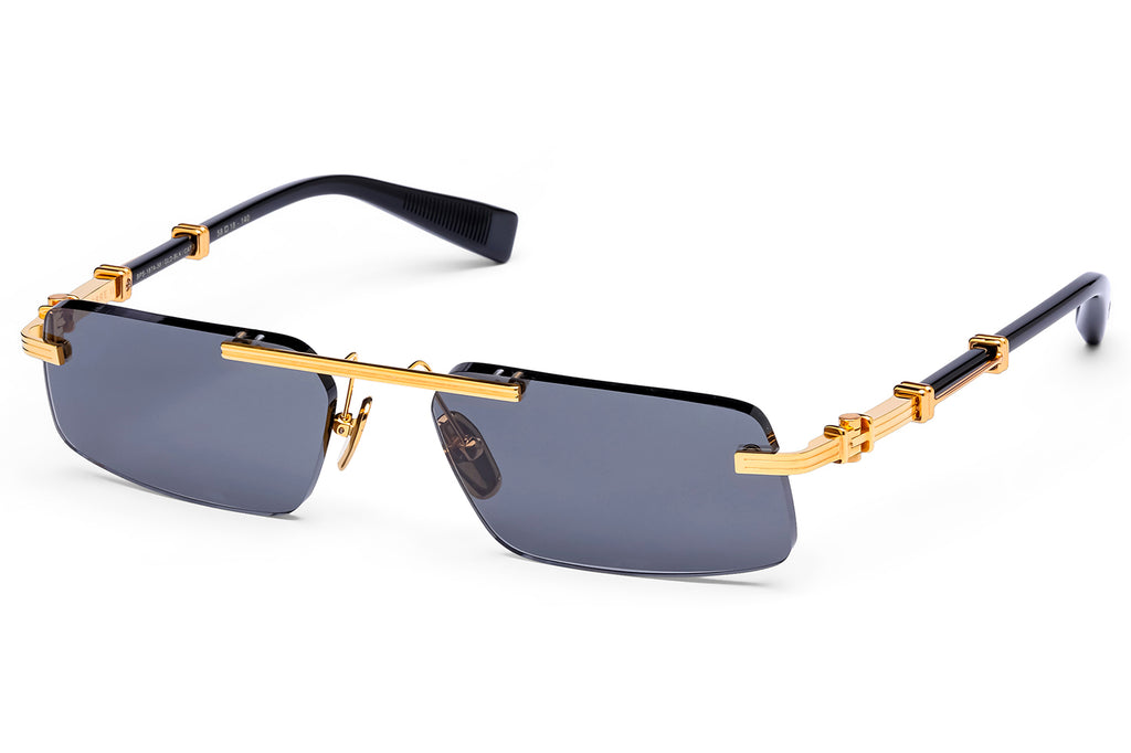Balmain® Eyewear - Pierre II Sunglasses 18k Gold & Black with Dark Grey Lenses