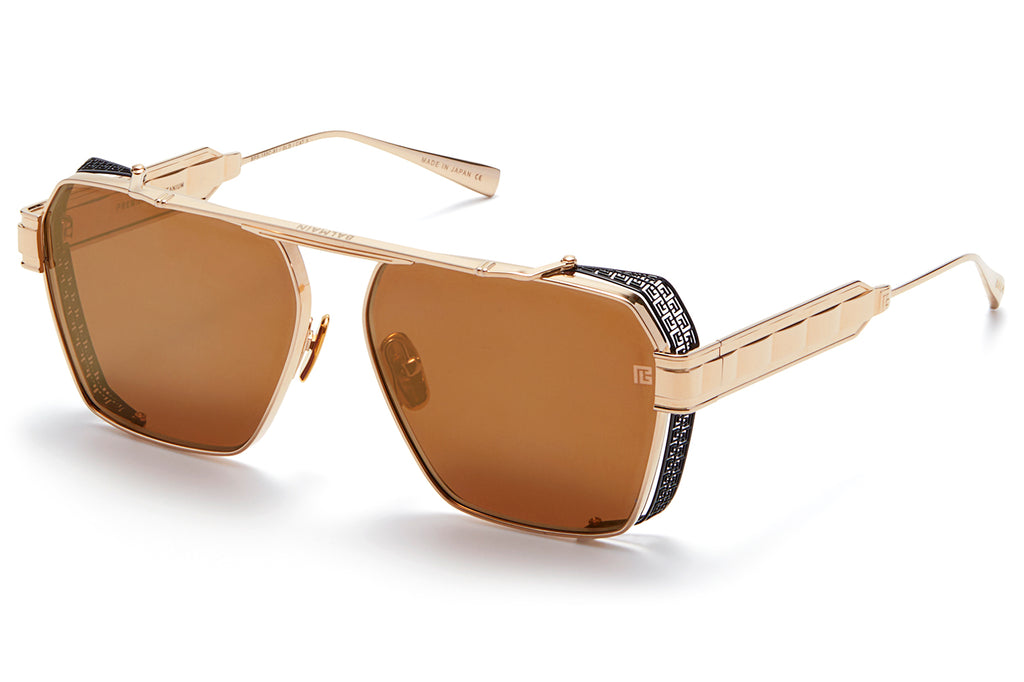 Balmain® Eyewear - Premier Sunglasses Light Yellow Gold with Brown – Gold Mirror Lenses