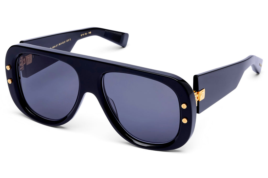 Balmain® Eyewear - Pulse Sunglasses Black & 18k Gold with Dark Grey Lenses