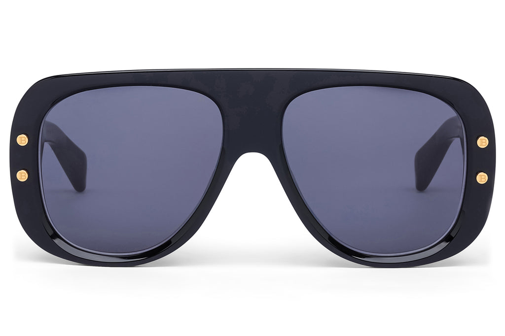 Balmain® Eyewear - Pulse Sunglasses Black & 18k Gold with Dark Grey Lenses