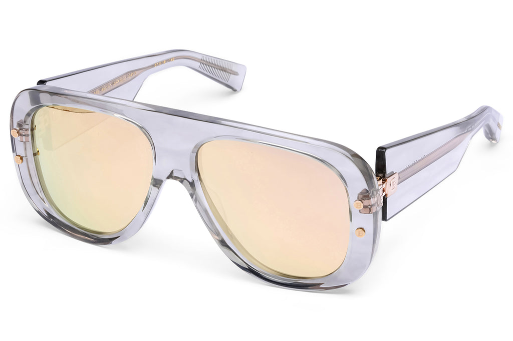 Balmain® Eyewear - Pulse Sunglasses Crystal Grey & 12k Gold with Champagne Gold Mirror Lenses
