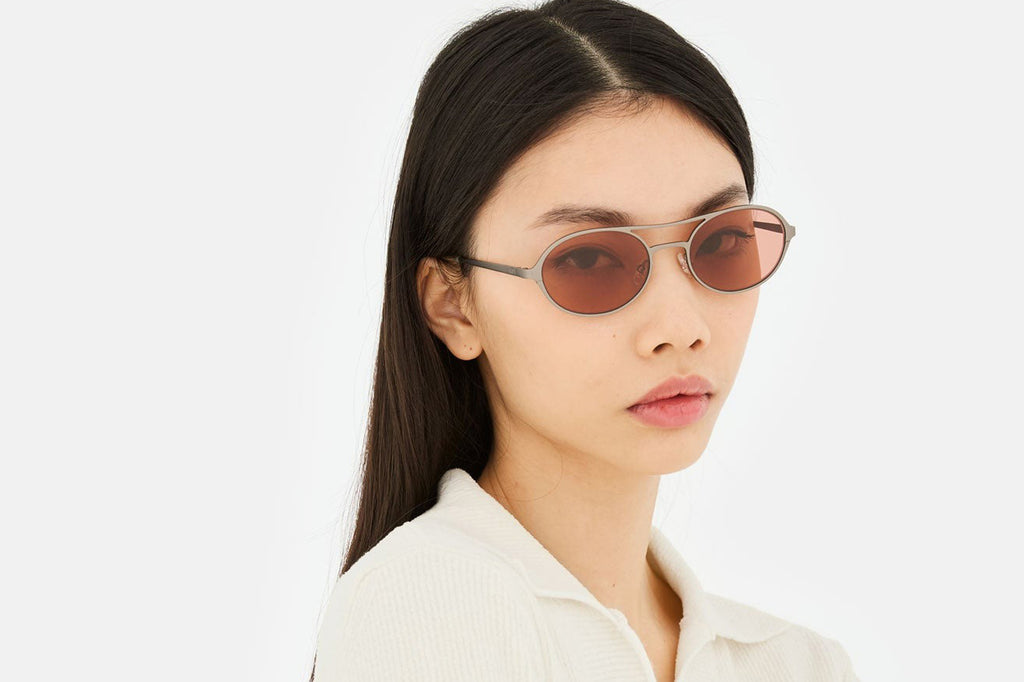 Retro Super Future® - Bird Sunglasses Gunmetal with Brown Lenses