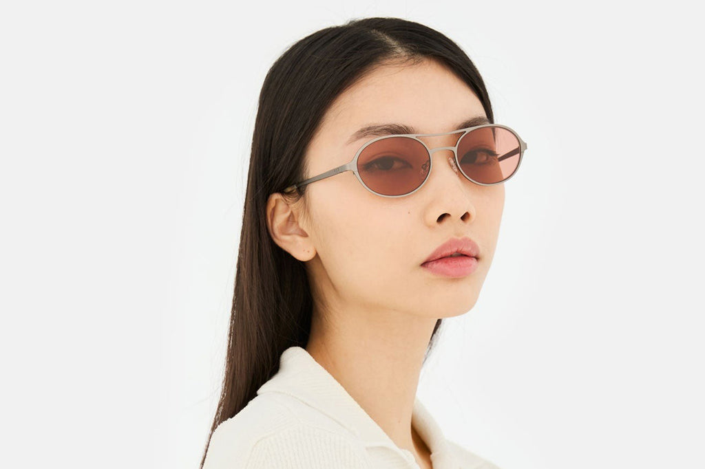 Retro Super Future® - Bird Sunglasses Gunmetal with Brown Lenses