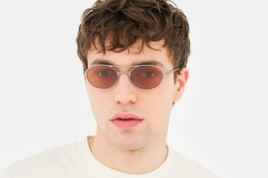 Retro Super Future® - Bird Sunglasses Gunmetal with Brown Lenses
