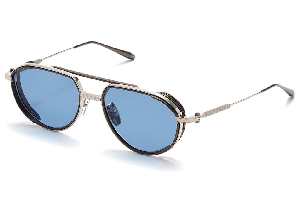 Akoni - Skyracer Sunglasses Brushed Silver & Antique Silver with Dark Blue Lenses