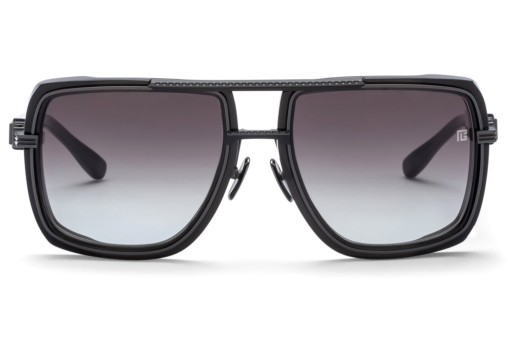 Balmain® Eyewear - Soldier Sunglasses Black Crystal & Matte Black with Grey Gradient Lenses