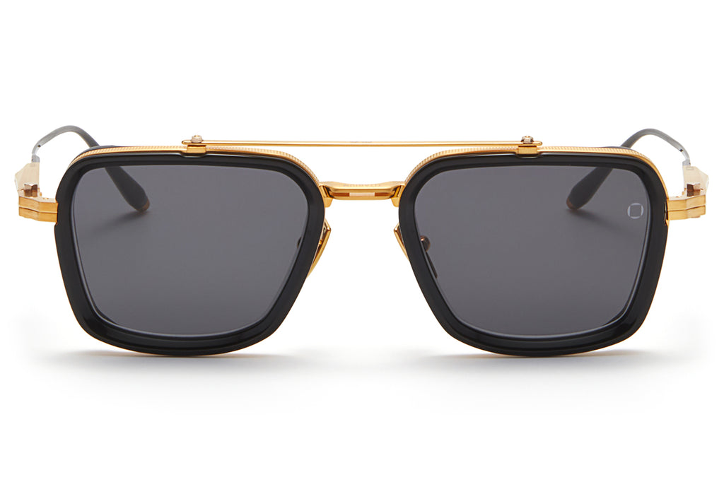 Akoni - Solis Sunglasses Brushed Gold & Black with Dark Grey Lenses