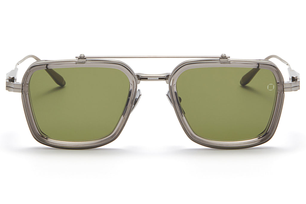 Akoni - Solis Sunglasses Brushed Black Palladium & Dark Grey Crystal with Dark Olive Lenses